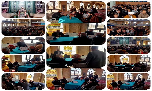 برپائی میزخدمت مسئولین محترم اجرایی شهرستان،بخش و شهردر مصلی نمازجمعه