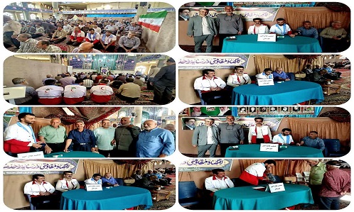 برپایی میزخدمت مسئولین محترم اجرایی شهرستان،بخش و شهر در مصلی نمازجمعه